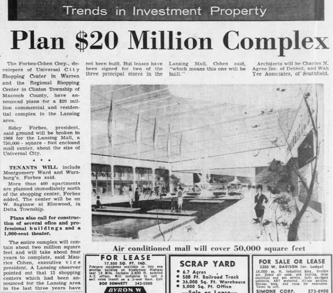Universal Mall - 25 JAN 1967 FREE PRESS ARTICLE